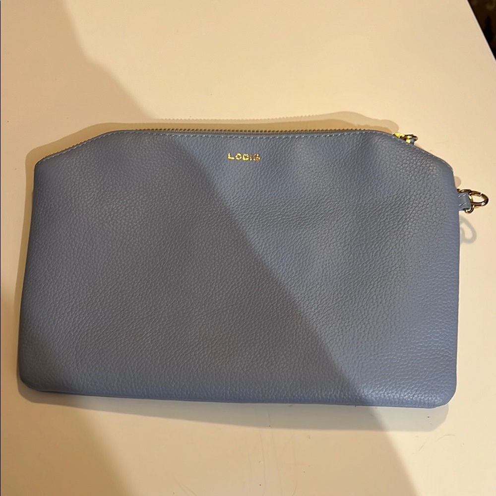 LODIS Blue Leather Clutch purse and Wallet set